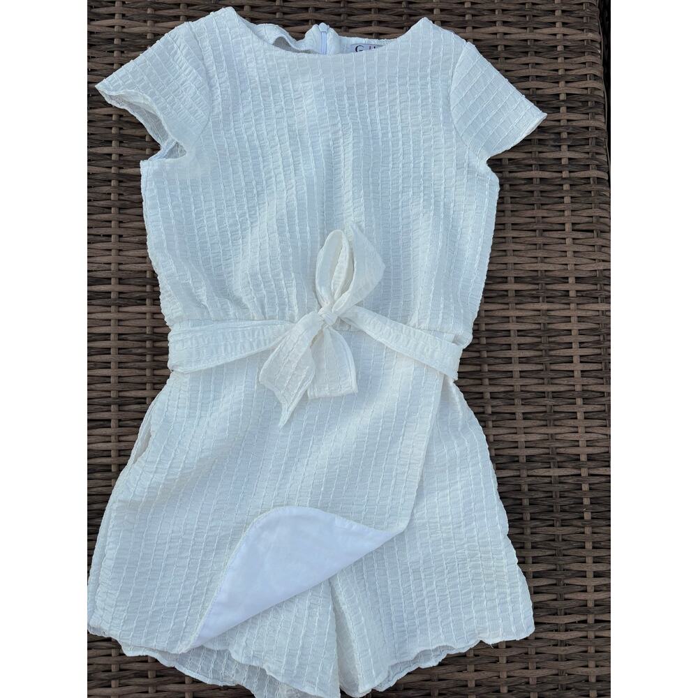 Girls white skort romper